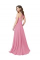 Online Sleeveless Halter Neck Keyhole Back Soft Chiffon A-Line Prom Dress Canada