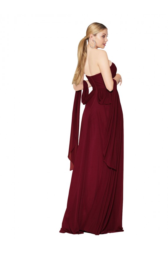 Online Sleeveless Burgundy Sweetheart Soft Chiffon A-Line Prom Dress Canada