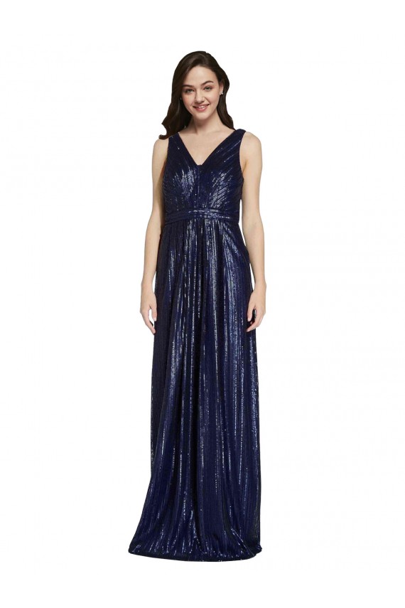 Online Sleeveless V-Neck V-Back Sequin Sheath Prom Dress Canada
