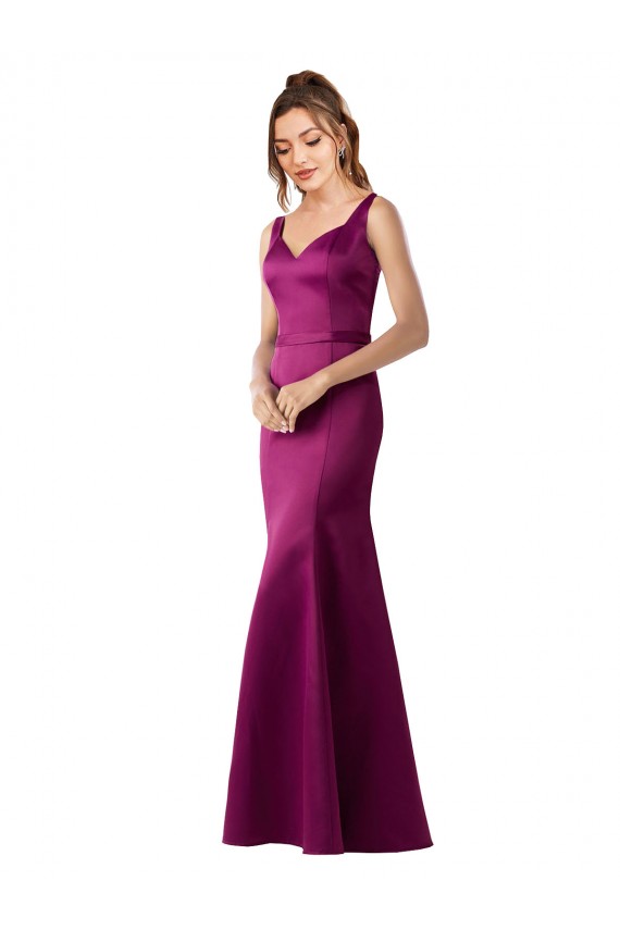 Online Sleeveless Bateau Neck Open Back Satin Sheath Black Tie Prom Dress Canada